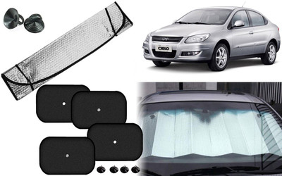 Auto Kite Dashboard, Rear Window, Side Window Sun Shade For GM Cielo(Silver, Black)