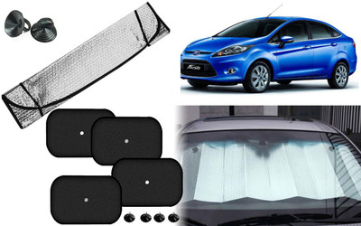 Auto Kite Dashboard, Rear Window, Side Window Sun Shade For Ford Fiesta Old(Silver, Black)