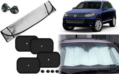 Auto Kite Dashboard, Rear Window, Side Window Sun Shade For Volkswagen Touareg(Silver, Black)