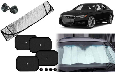 Auto Kite Dashboard, Rear Window, Side Window Sun Shade For Audi S6(Silver, Black)