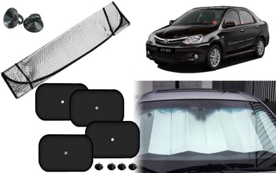 Auto Kite Dashboard, Rear Window, Side Window Sun Shade For Toyota Etios(Silver, Black)