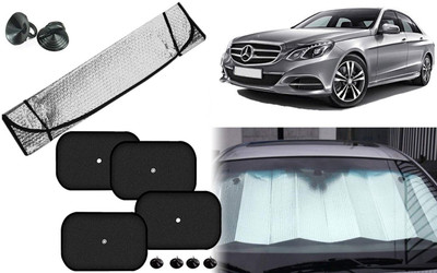 Auto Kite Dashboard, Rear Window, Side Window Sun Shade For Mercedes Benz E220(Silver, Black)