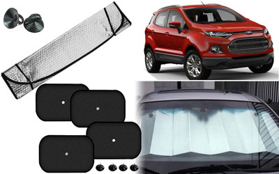 Auto Kite Dashboard, Rear Window, Side Window Sun Shade For Ford Ecosport(Silver, Black)