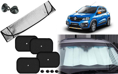 Auto Kite Dashboard, Rear Window, Side Window Sun Shade For Renault Kwid(Silver, Black)