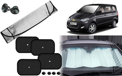 Auto Kite Dashboard, Rear Window, Side Window Sun Shade For Chevrolet Enjoy(Silver, Black)