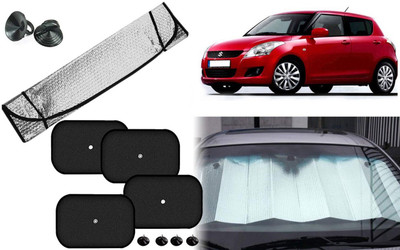 Auto Kite Dashboard, Rear Window, Side Window Sun Shade For Maruti Suzuki New Swift(Silver, Black)