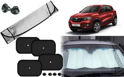 Auto Kite Dashboard, Rear Window, Side Window Sun Shade For Renault Kwid(Silver, Black)