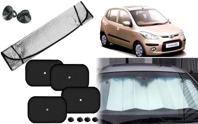 Auto Kite Dashboard, Rear Window, Side Window Sun Shade For Hyundai i10(Silver, Black)