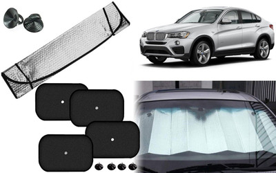 Auto Kite Dashboard, Rear Window, Side Window Sun Shade For BMW X4(Silver, Black)