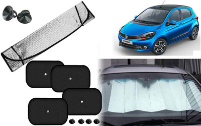 Auto Kite Dashboard, Rear Window, Side Window Sun Shade For Tata Tiago(Silver, Black)