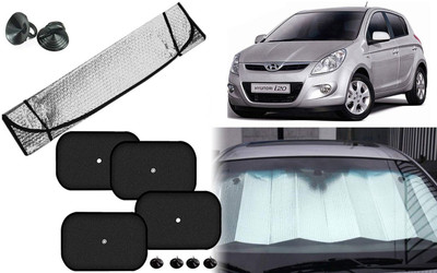 Auto Kite Dashboard, Rear Window, Side Window Sun Shade For Hyundai i20(Silver, Black)