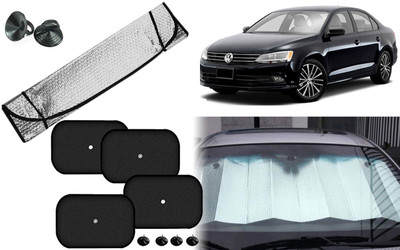 Auto Kite Dashboard, Rear Window, Side Window Sun Shade For Volkswagen Jetta(Silver, Black)