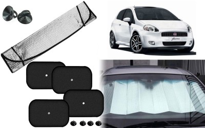 Auto Kite Dashboard, Rear Window, Side Window Sun Shade For Fiat Punto(Silver, Black)