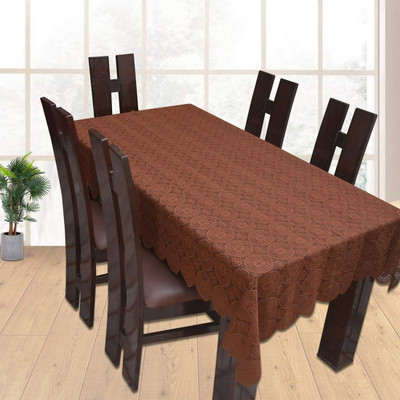SSDN Self Design 6 Seater Table Cover(Brown, Polyester)