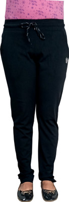 Indistar Solid Women Black Track Pants