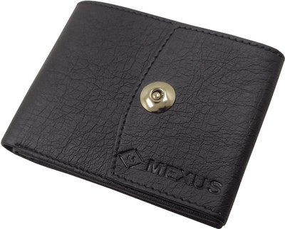 MEXUS Men Casual Black Artificial Leather Wallet(6 Card Slots)