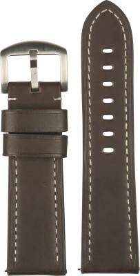 Exor Polo Brown colour With Flat Finish Of 24 mm Genuine Leather Watch Strap(Brown)