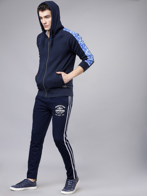 HIGHLANDER Solid Men Blue Track Pants