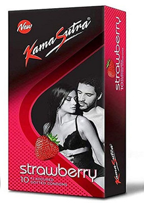 Kamasutra STRAWBERRY CONDOM 10s -Condoms Condom(10 Sheets)