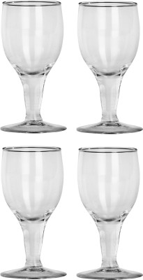 Somil (Pack of 4) Multipurpose Designer Look Transparant Glass Set Of Four No_SK40 Glass Set Wine Glass(330 ml, Glass, Clear)