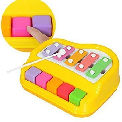 Toyvala Xylophone 2-in-1 Premium Piano 5 Key Scale Musical Toy For Kids - 249(Multicolor)