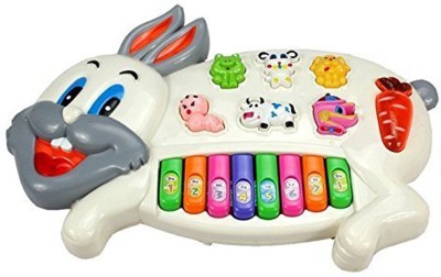 SALEOFF Rabbit Musical Piano|3 Modes Animal Sounds,Flashing Lights&Wonderful Music241(Multicolor)