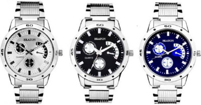 BRATON Combowatch_303 New stylist collection Multicolor Dial Silver Stainless Steel Strap Analog Wrist Analog Watch  - For Men
