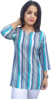 kridha Women Striped Straight Kurta(Multicolor)