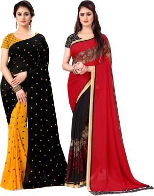 kashvi sarees Polka Print Daily Wear Georgette Saree(Pack of 2, Multicolor)