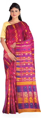 Pradip Fabrics Woven Tant Silk Blend Saree(Maroon)
