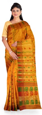 Pradip Fabrics Woven Tant Silk Blend Saree(Yellow)