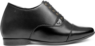 BXXY Men 3 Inch Hidden Height Increasing Black Formal Lace-Up, Dress Shoes. Lace Up For Men(Black , 8)