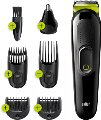 Braun MGK3221 Runtime: 50 min Grooming Kit for Men(Black, Green)