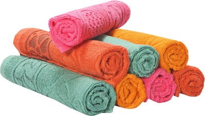 Patel Textiles Cotton 500 GSM Face, Hand Towel Set(Pack of 8)
