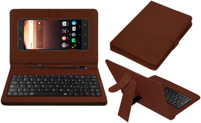 ACM Keyboard Case for Alcatel A3 Xl(Brown, Cases with Holder, Pack of: 1)