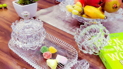 Badmash Enterprise Glass Tea Coffee & Sugar Container  - 300 ml(Pack of 3, Clear)