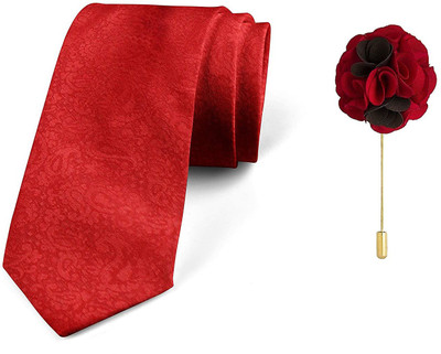AXLON Satin Tie & Cufflink(Red)
