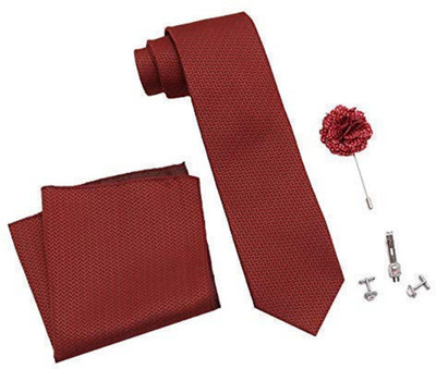 AXLON Satin Tie & Cufflink(Red)