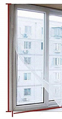 Delidge 50 cm (1 ft) Net Window Curtain Single Curtain(Solid, Transparent)