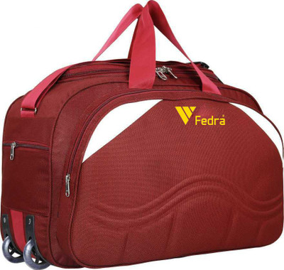 FEDRA (Expandable) (Expandable) Waterproof Polyester Lightweight 40 L Luggage with 2 Wheels (maroon) Duffel With Wheels (Strolley)