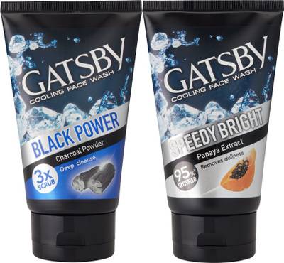 GATSBY Cooling  Perfect Clean 100gm & Clear Whitening 100gm Face Wash