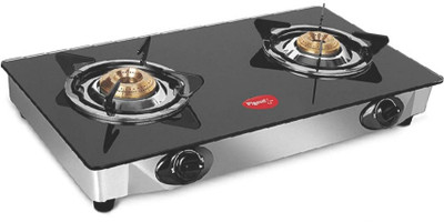 Pigeon AYUSH Glass Manual Gas Stove(2 Burners)