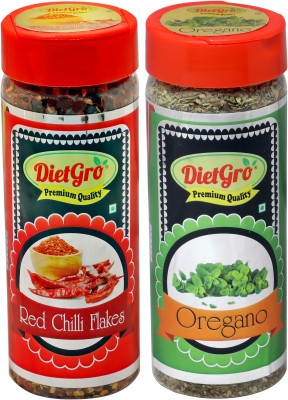 DietGro Best Superior Quality Natural Chilli Flakes & Oregano for Regular use (3)(220 g)