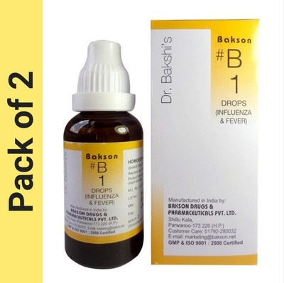 BAKSONS Dr Bakshis B Drop 1 Influenza & Fever Drops(2 x 30)