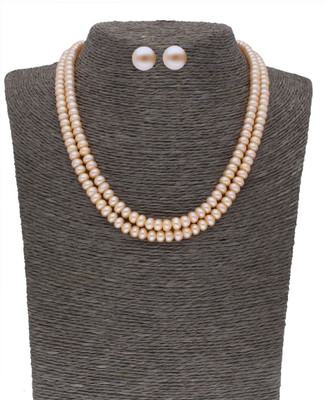 Sri Jagdamba Pearls Alloy Gold-plated Pink Jewellery Set(Pack of 1)