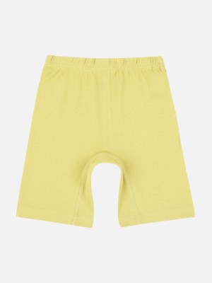 PROTEENS Short For Girls Casual Solid Cotton Lycra(Yellow, Pack of 1)