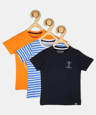 Provogue Boys Printed Pure Cotton T ShirtMulticolor Pack of 3