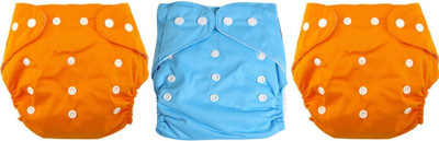 SS Sales Quirk Reusable Baby Washable cotton Cloth button Diaper Nappies With Inserts Wet-free For Babies of Ages 0 to 2 years - New Born (3 Pieces)