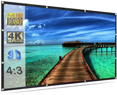 MOIZ 84 Inch Projector Screen (Foldable) 6 X 4 Feet 4:3 Ratio 3D UHD Supported Design 06 Projector Screen (Width 123 Cm X 184 Cm Height) For Rs. 649 @ 81 %