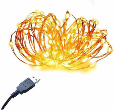 iWin 50 LEDs 4.98 m Gold Steady String Rice Lights(Pack of 1)